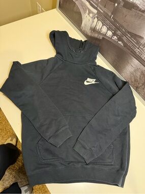 Nike Black Pullover Hoodie with White Swoosh